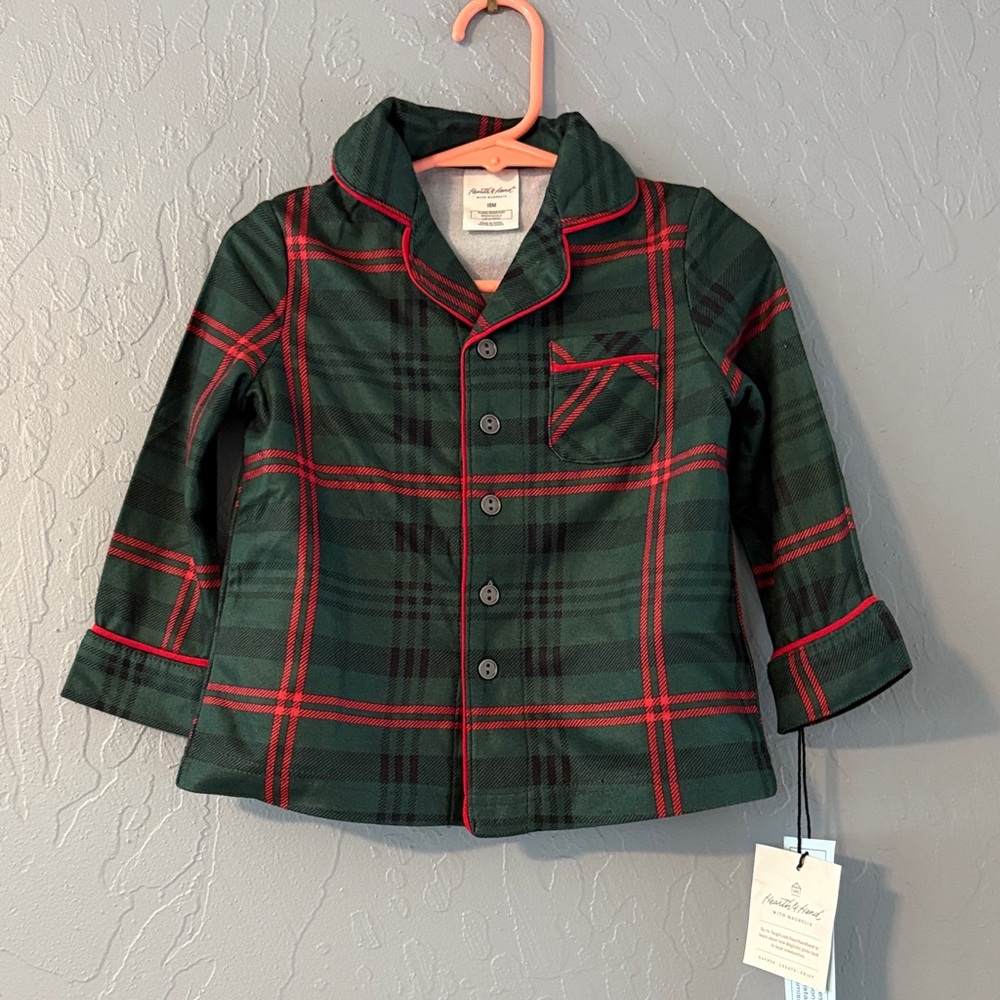 Hearth & Hand Kids Pajama Set - Green and Red Plaid